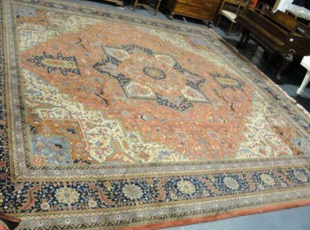 18' x 18' Hand Knotted  Persian Heriz Rug